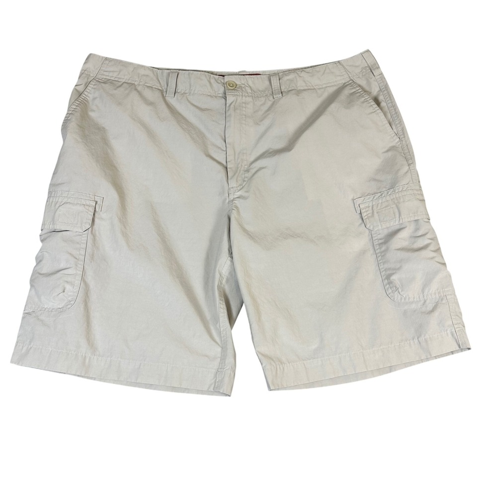 Perry Ellis America Mens 42W Cargo Shorts Tan Khaki Multi Pocket Casual Relaxed